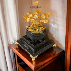Chậu Lan Hồ Điệp 9 cành dát vàng 24k