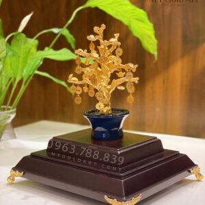 Cây tài lộc dát vàng (17x14x22cm)
