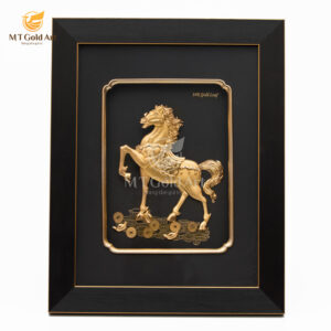 Tranh Mã đáo thành công dát vàng (27x34cm)