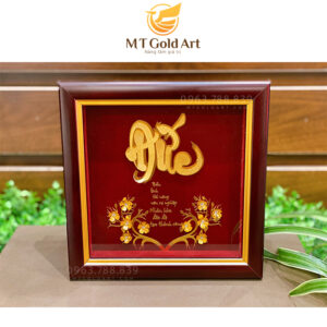 Tranh chữ Đức dát vàng (20x20cm)