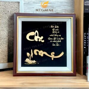 Tranh chữ cha mẹ thư pháp 24x24cm
