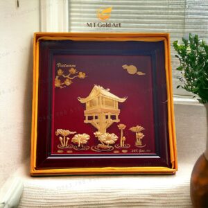 Tranh Chùa Một Cột (18x20cm) - Biểu tượng văn hóa Việt Nam