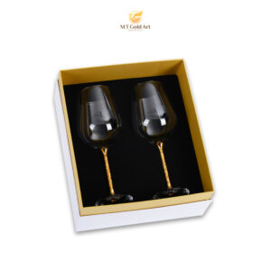 Ly rượu vang pha lê đúc vàng 24k (S527)