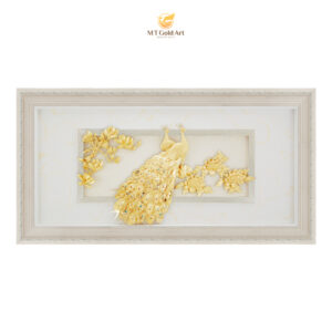 Tranh Đôi Chim công - Hạnh phúc trường tồn (42x81cm)