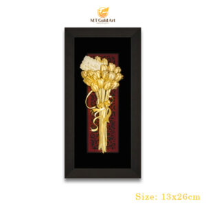 Tranh hoa tulip dát vàng (13x26cm)