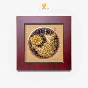 Tranh Chim công và Hoa mẫu đơn (20x20cm)