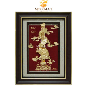 Tranh Rồng phú quý dát vàng (54x72cm)