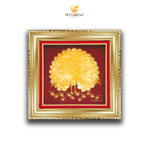 Tranh Chim công xòe đuôi phú quý cát tường (48x48cm)