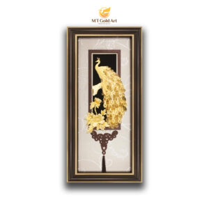 Tranh Chim công và Hoa mẫu đơn (48x108cm)