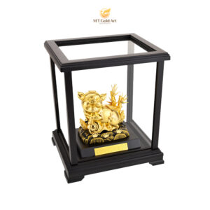Heo tài lộc dát vàng (14x17x24cm)